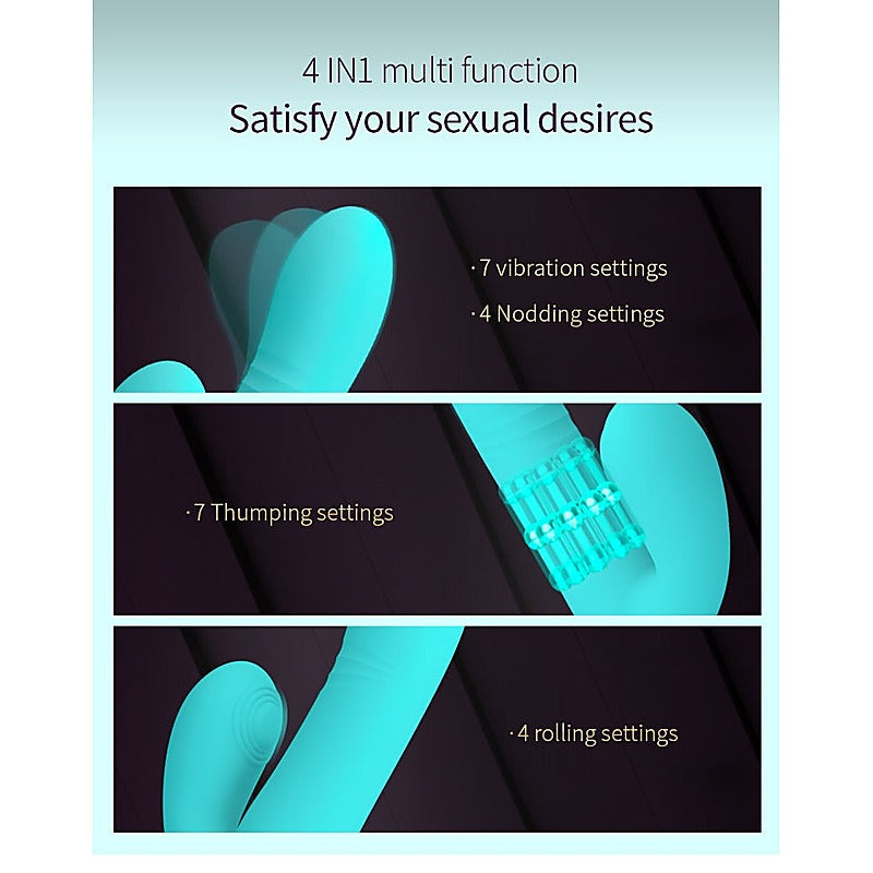Party Up PAUL Rolling Beads Thrusting Rabbit Vibrator Multi Function Design - Rabbit Vibrators