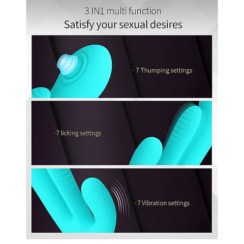 Party Up ANDY Multi Function Rabbit Vibrator Triple Action Tongue Stimulation - Rabbit Vibrators