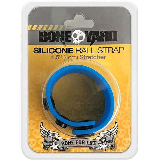 Boneyard Silicone Ball Strap Blue by C1R Releasing - Stretchy Cock Rings