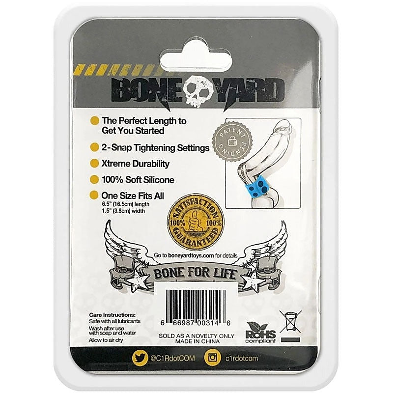Boneyard Silicone Ball Strap Blue by C1R Releasing - Stretchy Cock Rings