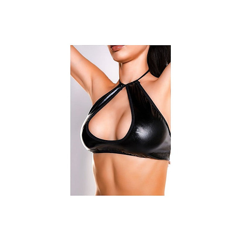 Glossy Brianna Sexy Womens Wetlook Lingerie Set Push Up Enhancement - Her Fetish