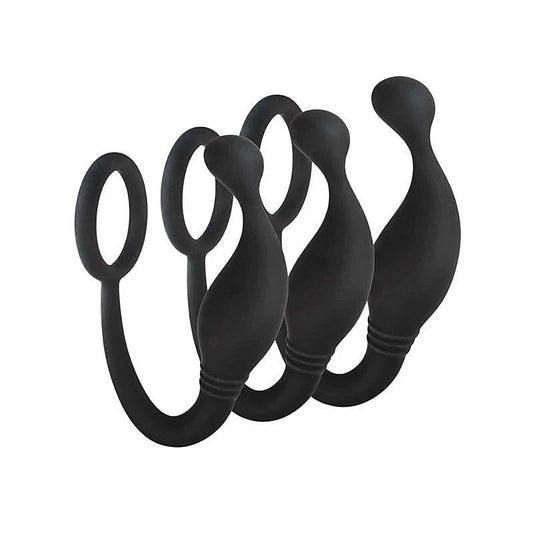 Excellent Power 3 Piece Prostate Plug with Cock Ring - Prostate Toys