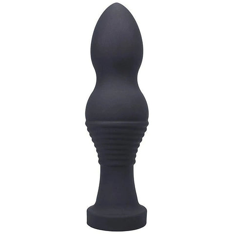 Tantus Piggy Anal Plug Black Premium Silicone with Curly Tail Design - Butt Plugs