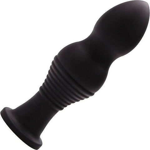 Tantus Piggy Anal Plug Black Premium Silicone with Curly Tail Design - Butt Plugs