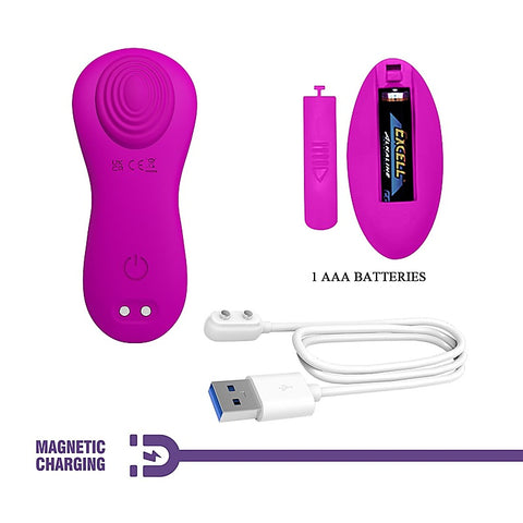 Pretty Love Rechargeable Romario Panty Vibrator Purple - Remote Control Vibrators