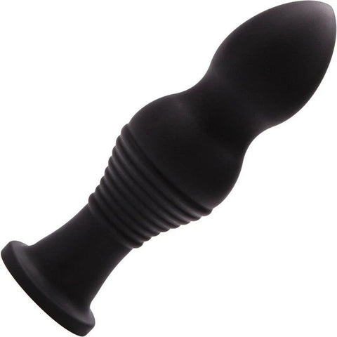 Tantus Piggy Anal Plug Black Premium Silicone with Curly Tail Design - Butt Plugs