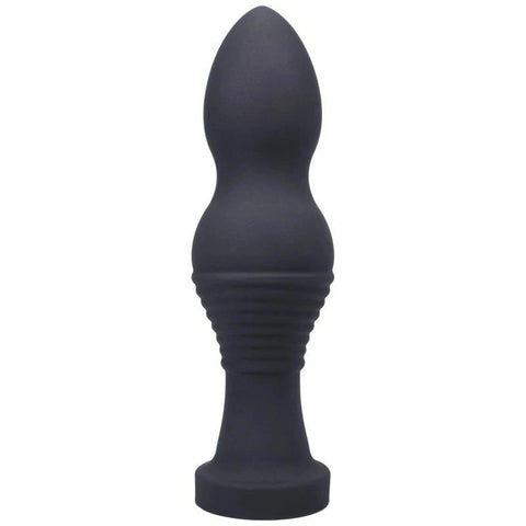 Tantus Piggy Anal Plug Black Premium Silicone with Curly Tail Design - Butt Plugs