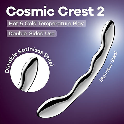 Cosmic Crest 2 Solid Metal Dildo by Satisfyer - Steel Sex Toys