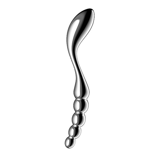 Star Force 1 Curved Metal Dildo by Satisfyer - Steel Sex Toys