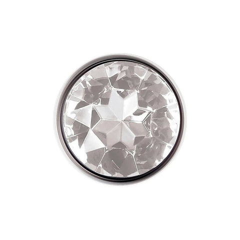 Clear Gem Base Metal Anal Plug Medium by Adam & Eve - Butt Plugs