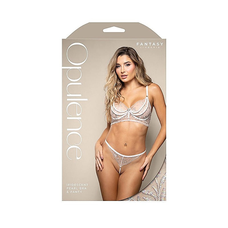 OPULENCE Iridescent Pearl Bra & Panty by Fantasy Lingerie - Bras and Bra Sets
