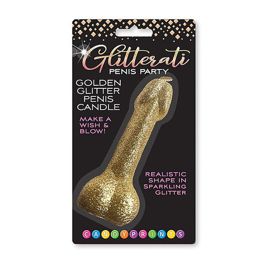 Glitterati 10 cm Glitter Penis Party Candle by Little Genie - Party Gifts and Novelties
