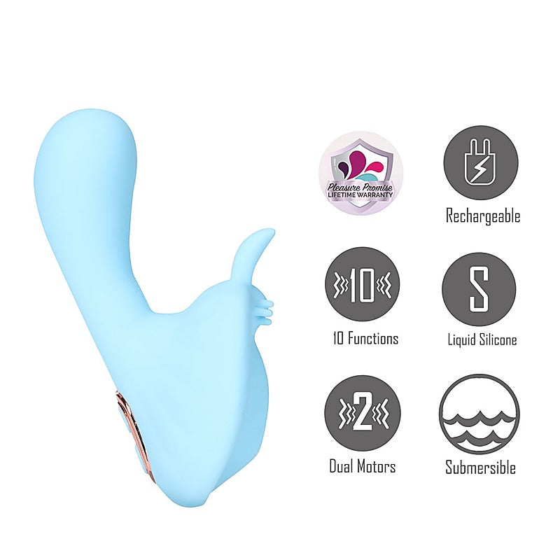 Maia Toys Maia AVERI USB Rechargeable Clitoral Vibrator Dual Motor - Clit Ticklers and Pulsators