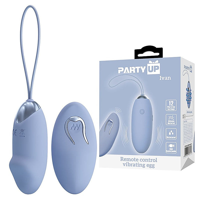 Party Up IVAN Rechargeable Vibrating Egg with Remote Wireless Control - Love Eggs and Kegel Exercisers
