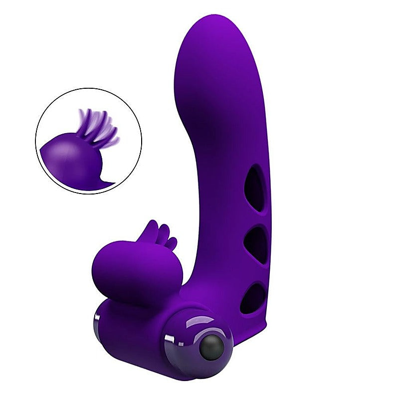Party Up MIKE Vibrating Adult Finger Massager with 10 Vibration Modes - Finger and Tongue Vibrators