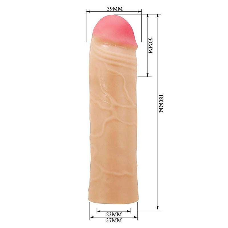 Party Up PARKER 2 Inch Penis Extender Sleeve with Ultra Realistic TPR - Penis Sleeves and Extenders