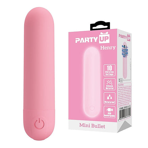Party Up HENRY USB Rechargeable Mini Bullet Vibrator Waterproof Design - Bullet Vibrators
