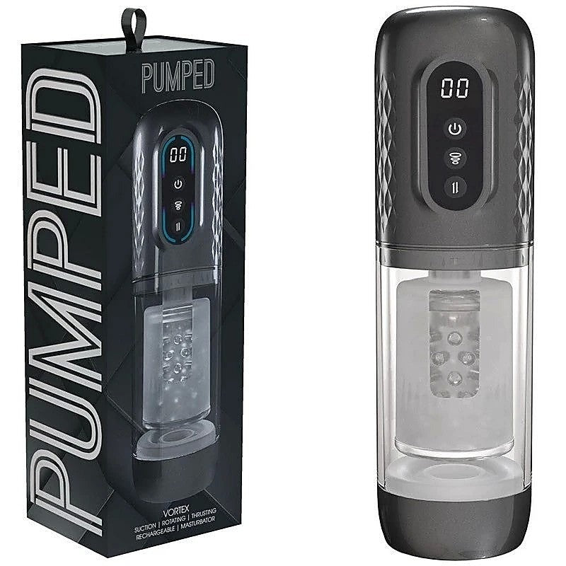 PUMPED SonicPull Vibrating Auto Masturbator by Shots Toys - Masturbators and Strokers