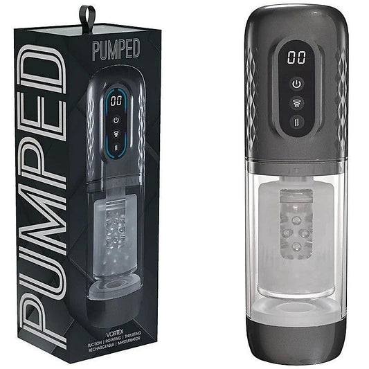 PUMPED SonicPull Vibrating Auto Masturbator by Shots Toys - Masturbators and Strokers