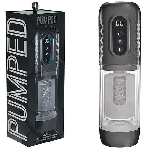 PUMPED SonicPull Vibrating Auto Masturbator by Shots Toys - Masturbators and Strokers