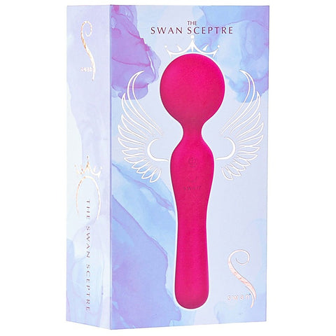BMS Factory Swan Sceptre Dual Use Vibrating Body Wand Massager with Flexible Neck - Body Wands