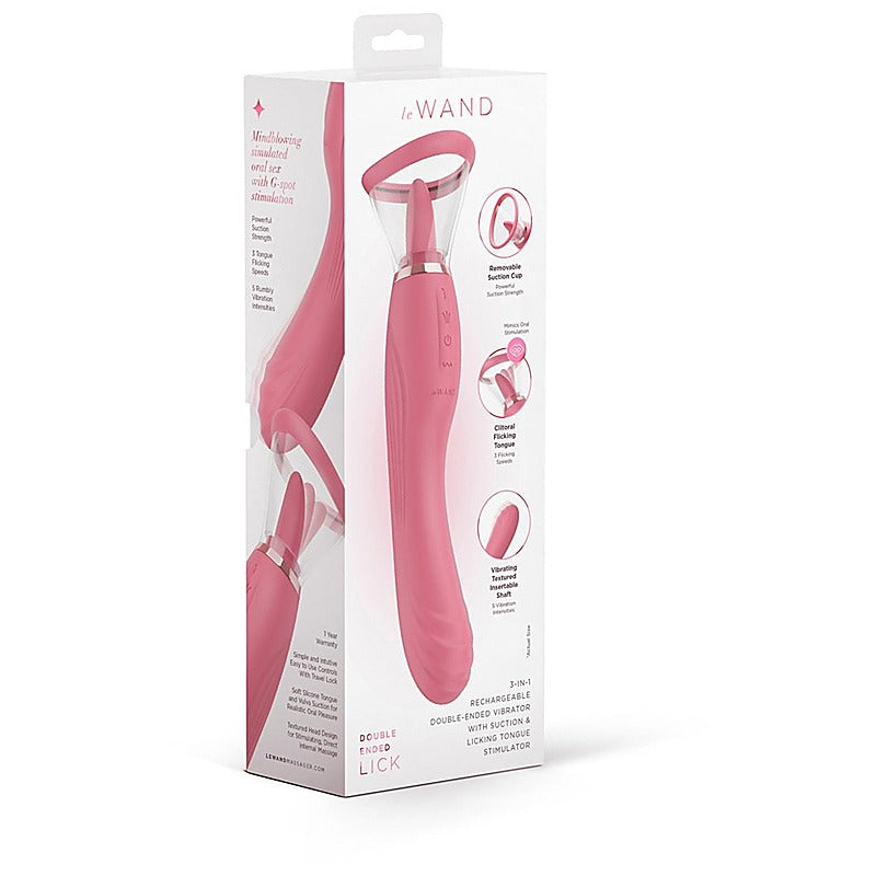 Le Wand Lick Double Ended Vibrator with Licking Tongue Oral Stimulation - G-Spot Vibrators