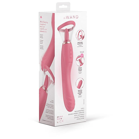 Le Wand Lick Double Ended Vibrator with Licking Tongue Oral Stimulation - G-Spot Vibrators