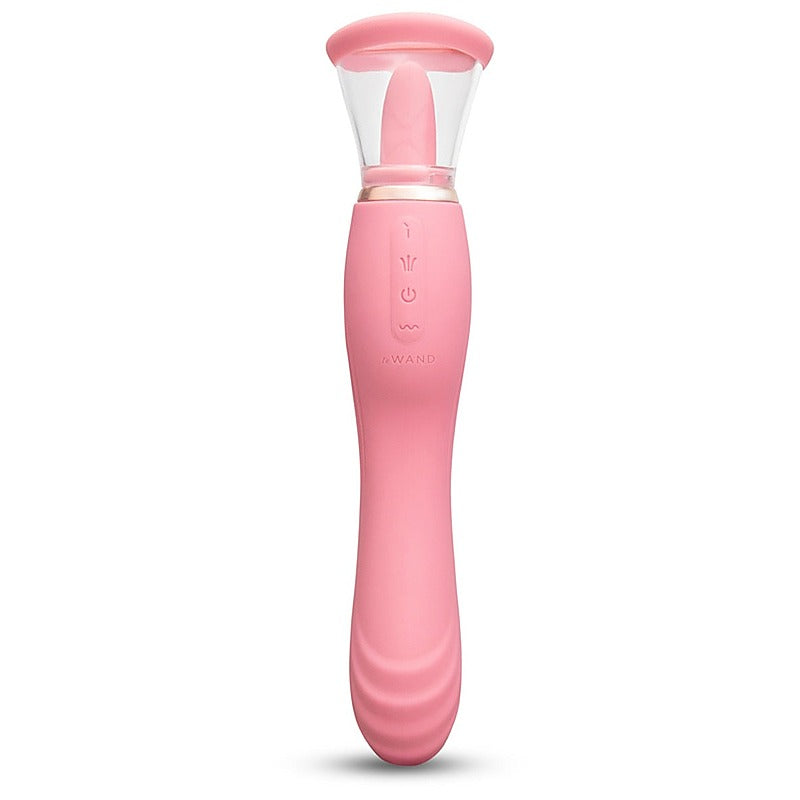 Le Wand Lick Double Ended Vibrator with Licking Tongue Oral Stimulation - G-Spot Vibrators