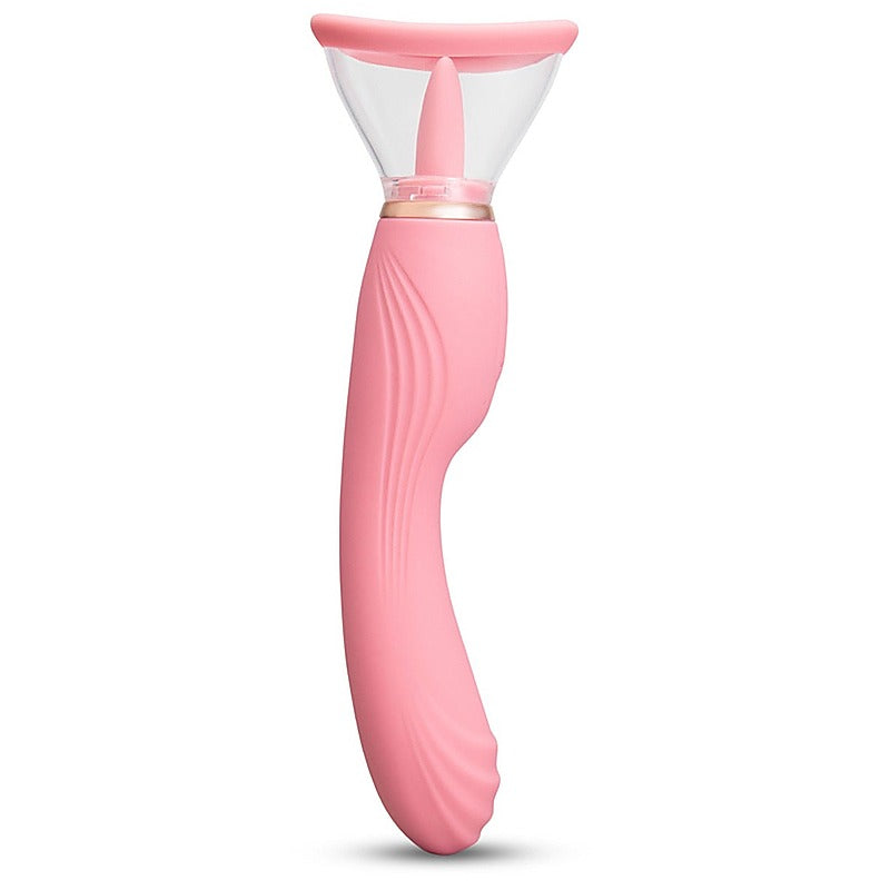 Le Wand Lick Double Ended Vibrator with Licking Tongue Oral Stimulation - G-Spot Vibrators