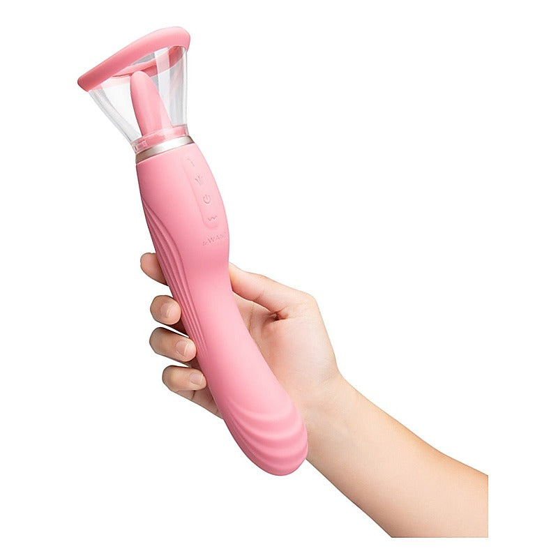 Le Wand Lick Double Ended Vibrator with Licking Tongue Oral Stimulation - G-Spot Vibrators