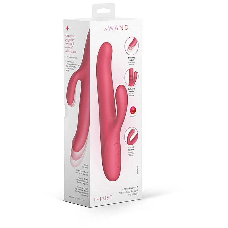 Le Wand Thrust Rechargeable Thrusting Rabbit Vibrator Dual Motor Design - Rabbit Vibrators