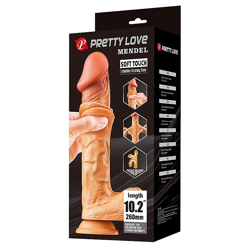 Mendel 10.2 Inches Suction Base Bendable Dong by Baile - Realistic Dildos