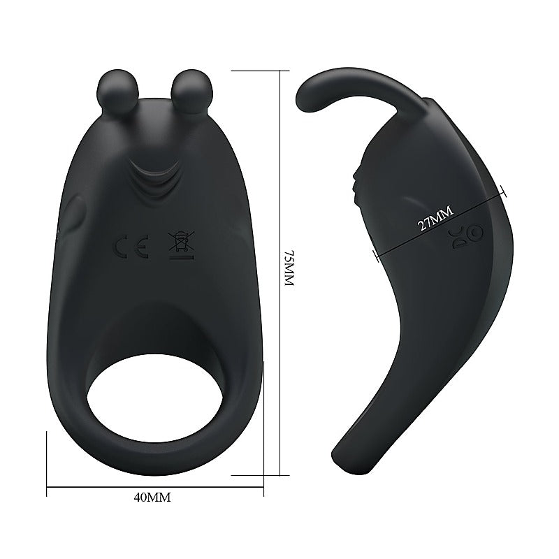 Pretty Love Rechargeable Rabbit Vibrator Cockring by Baile - Vibrating Cock Rings
