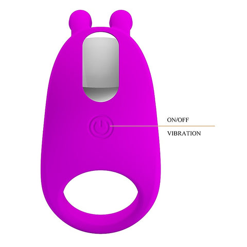 Pretty Love Rechargeable Rabbit Vibrator Cockring by Baile - Vibrating Cock Rings