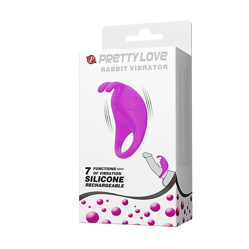 Pretty Love Rechargeable Rabbit Vibrator Cockring by Baile - Vibrating Cock Rings
