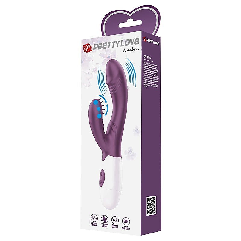 Baile Pretty Love Andre Silicone Dual Rabbit Stimulator G Spot Clitoral - Rabbit Vibrators