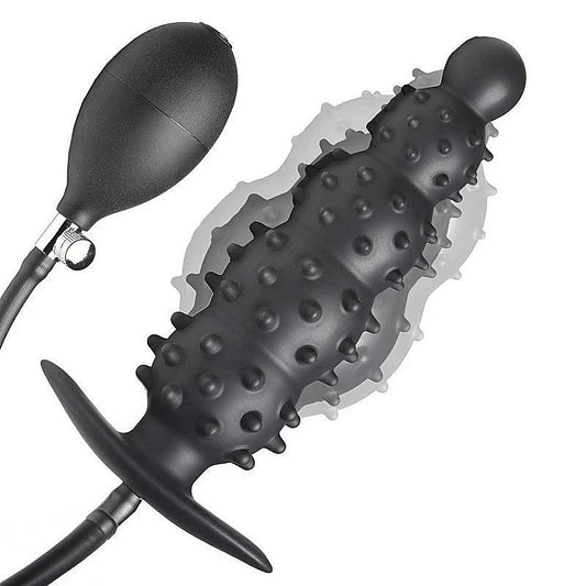 Ribbed Textured Inflatable Anal Plug by BDStyle - Butt Plugs