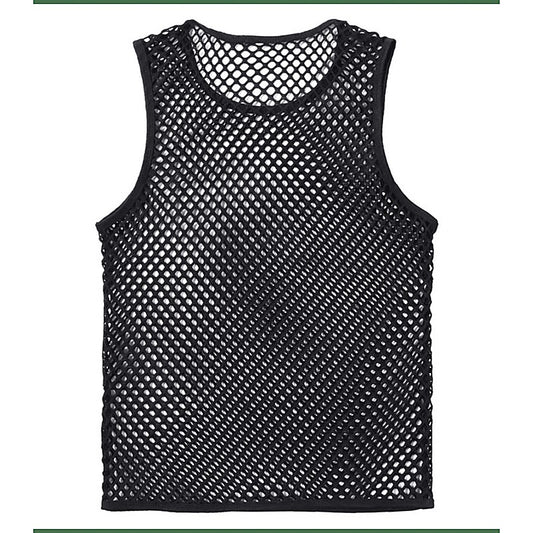 Men's Mesh Singlet with Black Binding by Love In Leather - Mens Briefs And Boxers