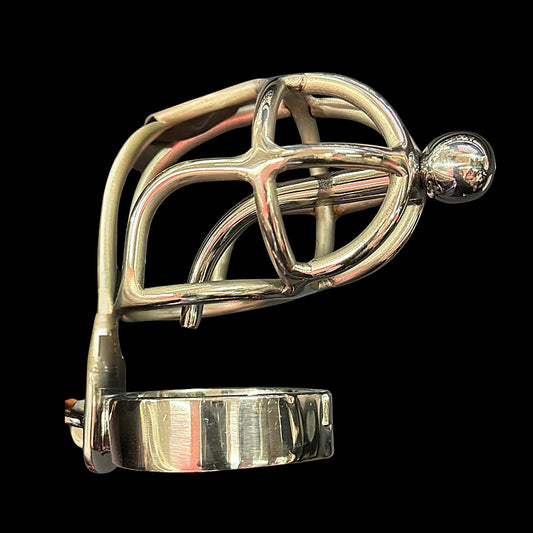 Bent Cum Thru Cock Cage by Hell's Couture - Male Chastity