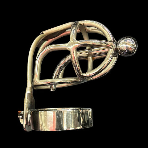 Bent Cum Thru Cock Cage by Hell's Couture - Male Chastity