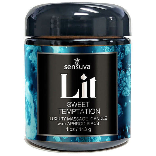 Lit Sweet Temptation Luxury Massage Candle by Sensuva On - Sex Pheromones and Perfumes
