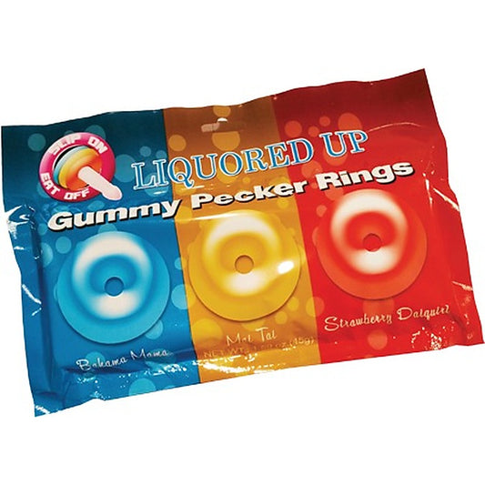 Liquored Up Pecker Gummy Rings by Hott Products - Party Gifts and Novelties