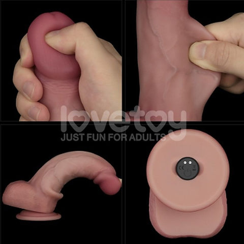 Vibrating Sliding Skin Pro II Silicone Dong by Lovetoy - Vibrating Dildos