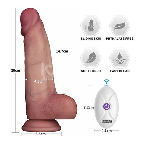 Vibrating Sliding Skin Pro II Silicone Dong by Lovetoy - Vibrating Dildos