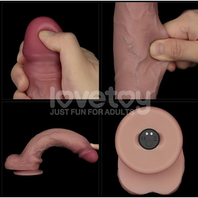 Vibrating Sliding Skin Pro II Silicone Dong by Lovetoy - Vibrating Dildos