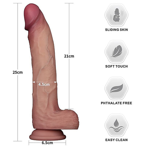 Sliding Skin Pro Dual Layer Realistic Silicone Dong - Realistic Dildos
