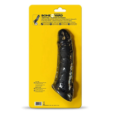 Boneyard Vibrating Silicone Remote Control 9 Mode Extender - Penis Sleeves and Extenders