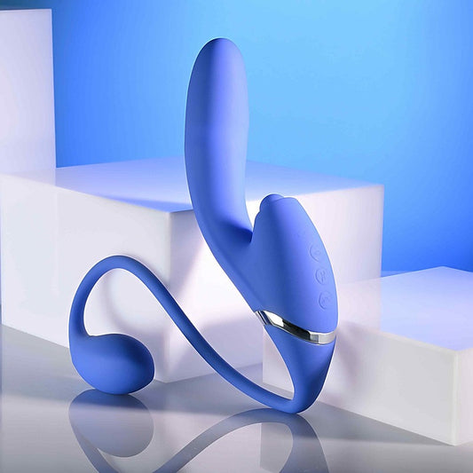 ALL IN USB Rechargeable Triple Stimulating Vibrator - Rabbit Vibrators