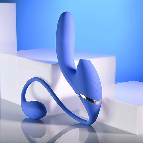 ALL IN USB Rechargeable Triple Stimulating Vibrator - Rabbit Vibrators
