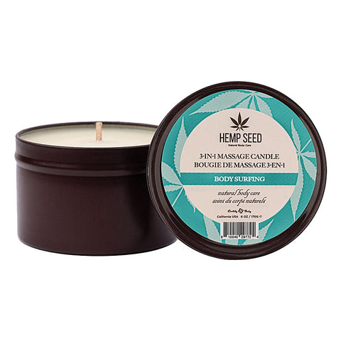 Earthly Body Hemp Seed 3 In 1 Scented Massage Candle 170 g Vegan Formula - Sex Pheromones and Perfumes